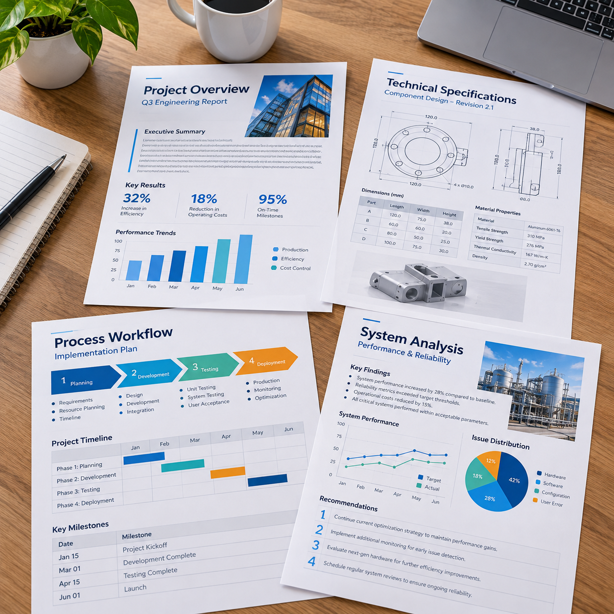 Custom colour copies showing printed documents and page layouts