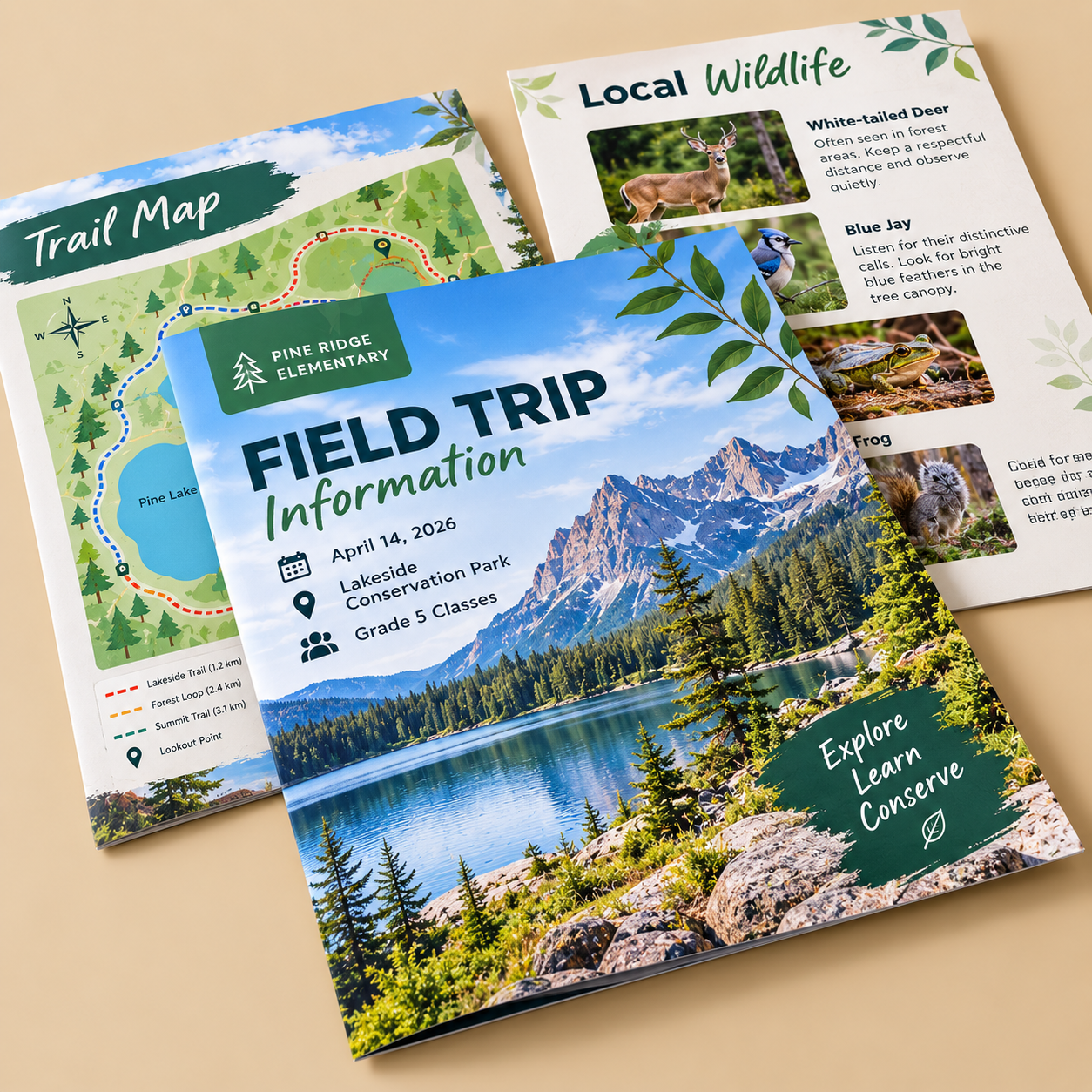 Printed colour handouts being used during a meeting or training session